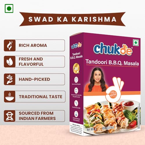 Image of Chukde - Tandoori BBQ Masala - Roast Powder - Authentic Indian Spice Blend for Grilling - Ideal for Tandoori Dishes & BBQ for Marinating & Roasting - 100 Gm (Pack of 2)