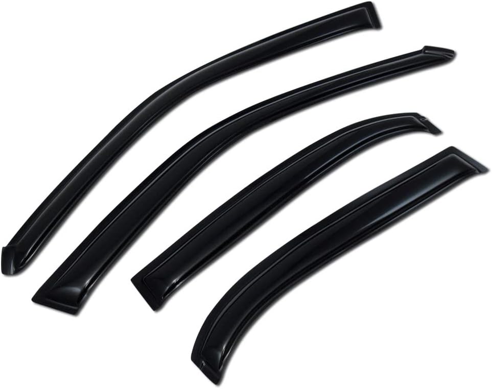 Curved Style Smoke Window Visors Deflector Vent Shade Guard 4 Pieces Compatible with 98-02 Toyota Corolla/Chevy Prizm