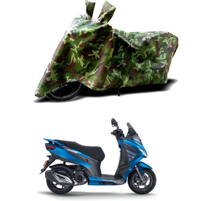 Image of 100% Water Resistant Full Bike Scooty Two Wheeler Body Cover Compatible for Aprilia SXR 125 /UV-Rays /Heat Protection /Birds Dropping /Scratchproof /Dust Proof /Waterproof /All Varients[Green MJ]