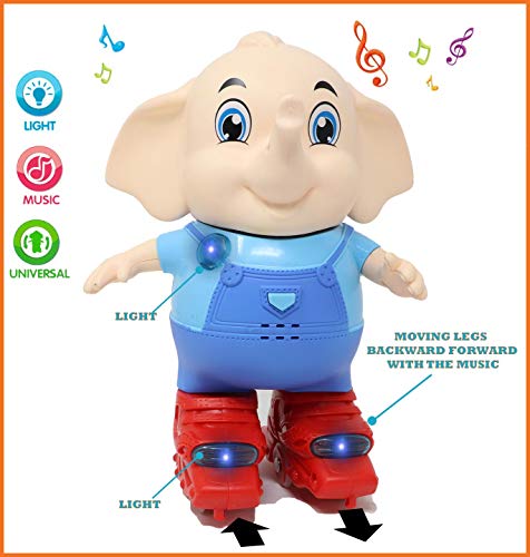 Image of Zest 4 Toyz 360 Degree Rotating Dancing Elephant Toy with Lights Music Sounds Bump and Go KidsToys - Assorted Color|