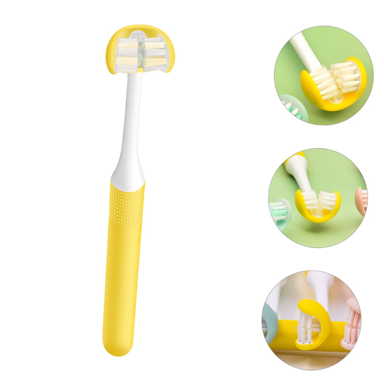 Spazzolino Manuale da Denti per Adulti Design Avvolgente a 3 Lati, Setole Morbide in Pp Leggere per Cura Orale e Pulizia senza Angoli Morti