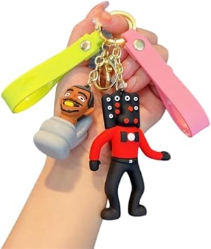 Skibidi Toilet Series Horror Game Toilet Keychain Speakerman Boss Keychain Cartoon Boy Girl Funny Decoration Hot Game Role Toilet Man Creative for Boys, Girls, Children, Home Decoration & Gifts