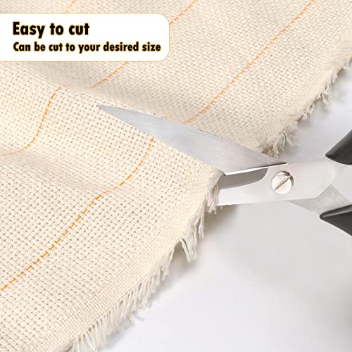 Image of 39'' x 39'' Primary Tufting Cloth with Marked Lines,Monk Cloth Fabric for Punch Needle,Large Overlocking Tufting Cloths,Burlap Tufting Cloths for DIY Rug-Punch Tufting Gun