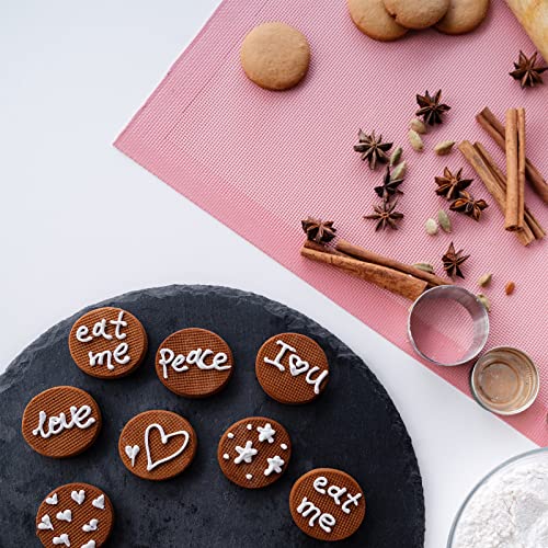 Perforated Baking Mats, 2 Pcs Pink Eclair Silicone Mat For Half Sheet, Non-Stick Reusable Oven Liners For Making Bread/Pizza/Pastry/Cookie 11 5/8" X 16 1/2", Sakura Pink #TOP7