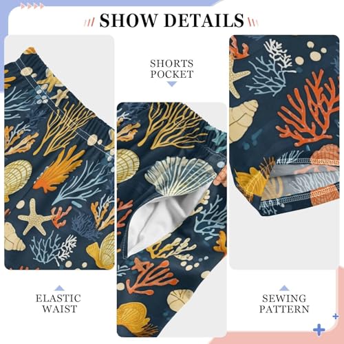 Pajama Bottoms, Pajamas Long Pant Colorful Corals Lounge Wear Casual Sleep Pants Soft Pjs Sleepwear4