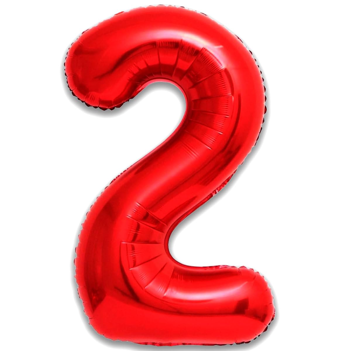 Luftballon 2. Geburtstag Zahl 2 Rot XXL Riesen Folienballon 100cm Geburtstagsdeko Ballon Zahl Deko zum Geburtstag. Fliegt mit Helium.
