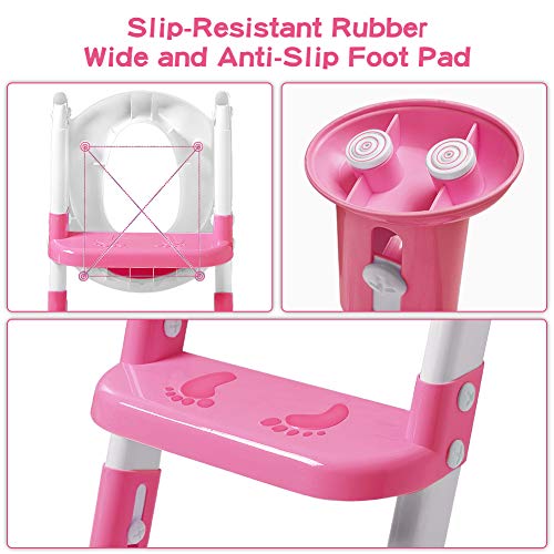 image for augtarlion Potty Training Seat with Step Stool Ladder, Potty Training 
