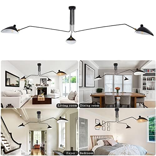 Lustre à 3 bras de style Mid-Century avec têtes orientables E27