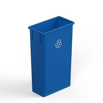 23 Gallon Blue Rectangular Slim Trash Can | Great for Home, Commercial, or Restaurant Use.