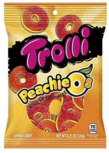 Trolli Peachie O's Sour Gummy Rings Candy, 4.25 Ounce, Pack of 12 image 5