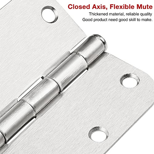 6 Pack Nickel Door Hinges Brushed Nickel 3 1/2 Interior Door Hinges Satin Nickel 3.5 Inch with 5/8” Radius Corners 3 ½"x 3 ½" Silver Hardware Controls JIW Garage Factory by JIW - Image 5