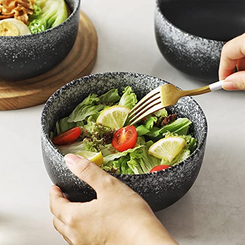 Junecat 36 Ounce Ceramic Soup Bowls Set Of 4,Cereal Bowls Noodle Bowls Ramen Bowl Housewarming Gifts For New House,6.5'' Salad Bowls For Soup, Dessert, Fruits, Salad, Noodle, Ramen #TOP6
