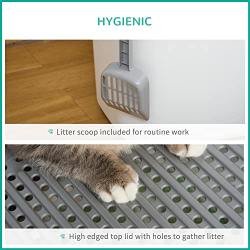 Arenero para gato cubierto PawHut con tapa y pala miniatura 3
