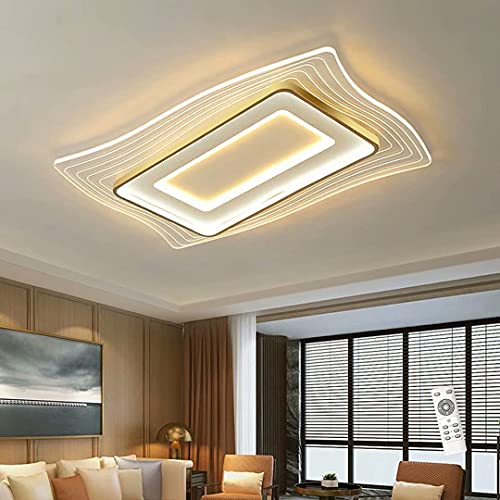 Plafonnier LED moderne salon avec télécommande luminaire cuisine torsadé