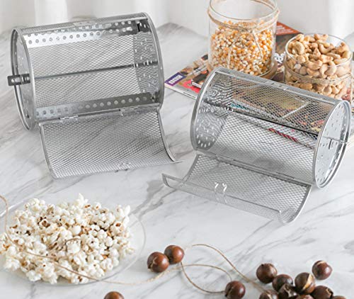 Falytemow Stainless Steel Rotisserie Grill Roaster Drum Oven Basket Oven Roast Baking Rotary for Peanut Dried Nut Coffee Beans BBQ 5.51 x 9.04 inch (14x23cm) - Thumbnail 7