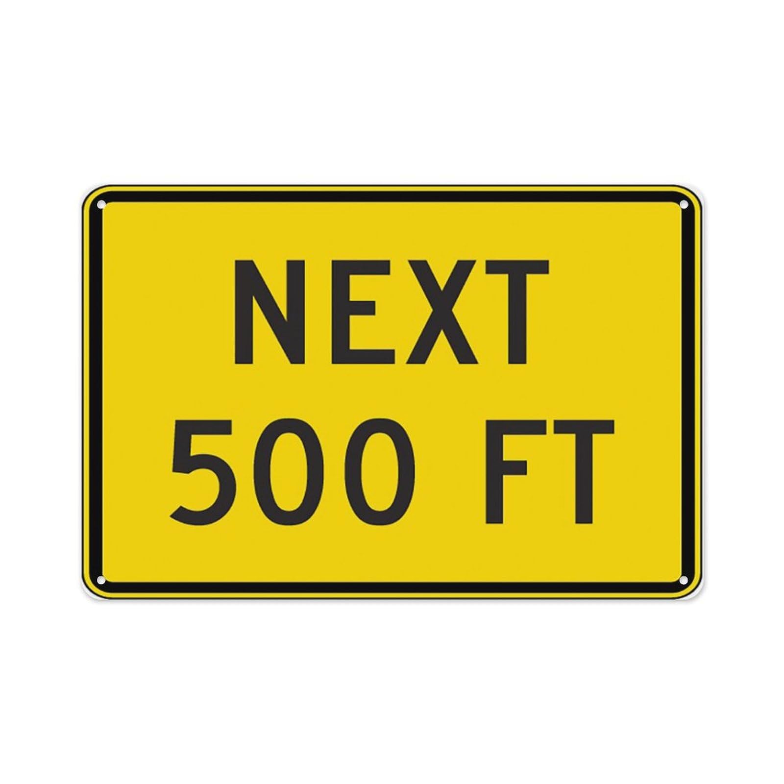 peiyeety Next 500 Ft Sign Aluminum Tin Warning Signs For Home Outdoor Garden 8X12 Inches