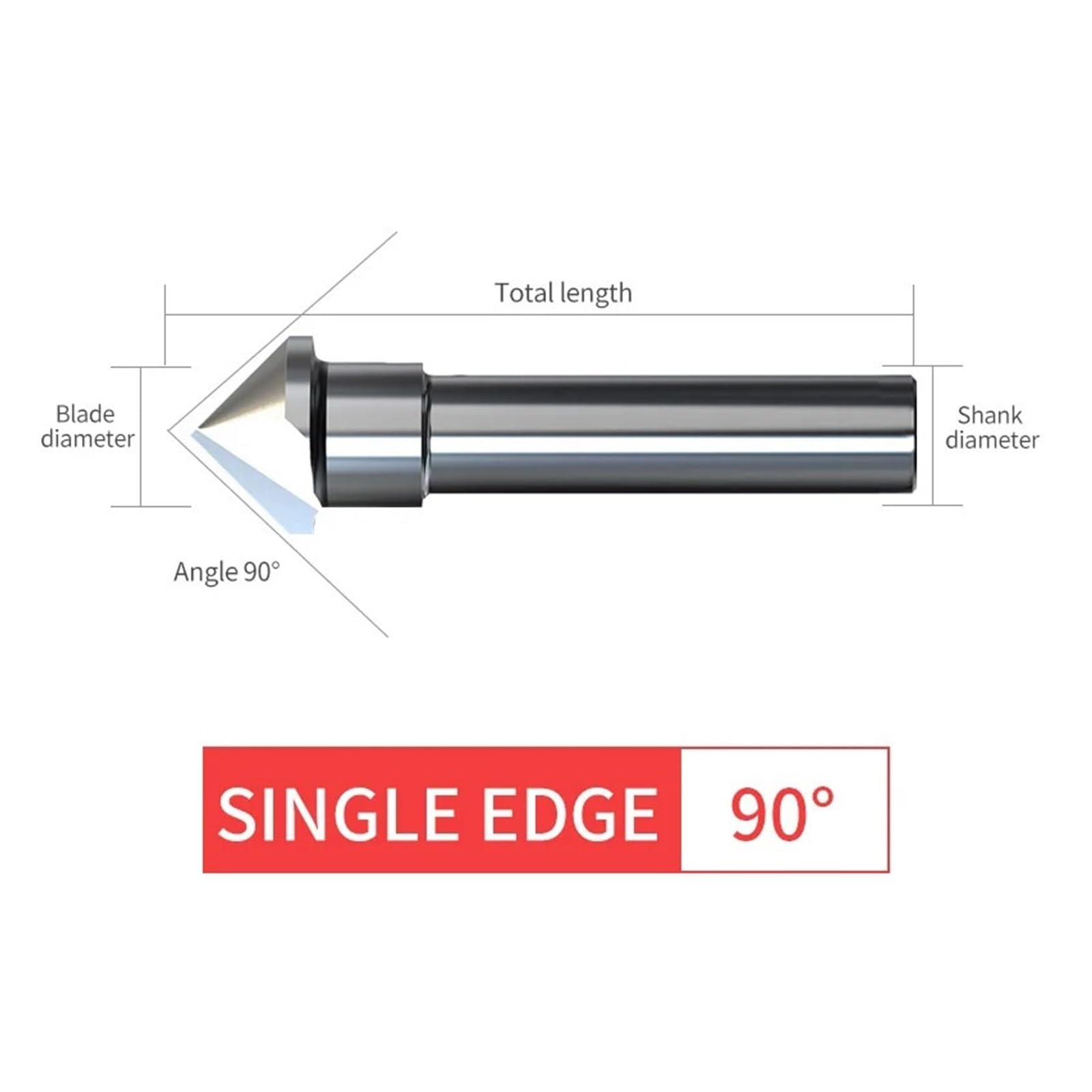 punta da trapano svasatore Fresa for smussatura M35 Hss Utensile for sbavatura for fresa for smusso a 90 gradi 60 for acciaio inossidabile 120(Single Blade 90,40_ROUND)