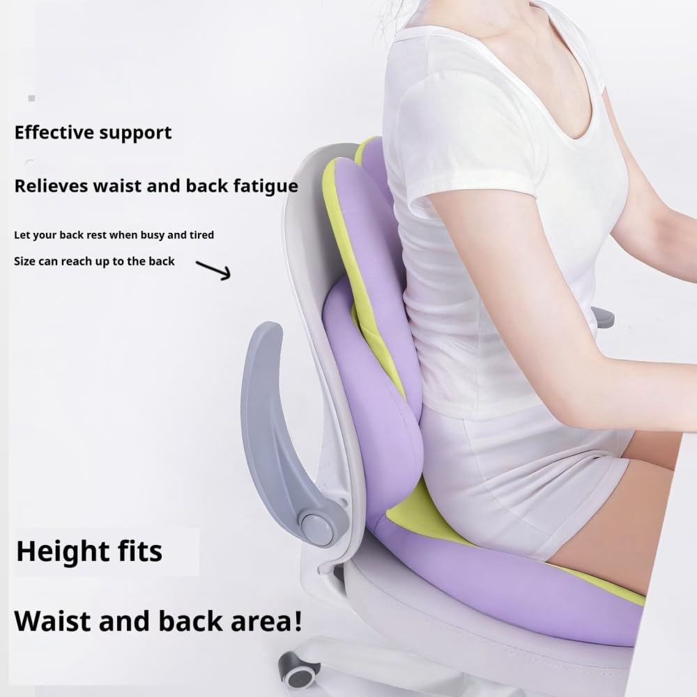 JJDFW Cuscino ortopedico a forma di L in memory foam integrato, design ergonomico, cuscino per coccige, sedile auto, sedia da ufficio
