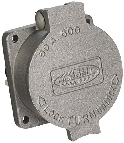Hubbell-Wiring HBL26410 Screw Mount Short Single Receptacle 60 Amp 600 Volt AC Metallic Hubbellock