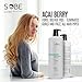 SOBE LUXE - Brazilian Keratin Smoothing Treatment, Blowout Straightening System for Dry and Damaged Hair, 32 Oz, - Forte, Sulfate-Free - Eliminates Curls and Frizz, All Hair Types (Acai Berry)