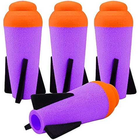 Ruibytree Mega Missile Refill for Nerf N-Strike Elite Series, 4Packs, Compatible Darts Mega Missile Refill Bullets Foam Rockets for Nerf Party (Purple) Cover