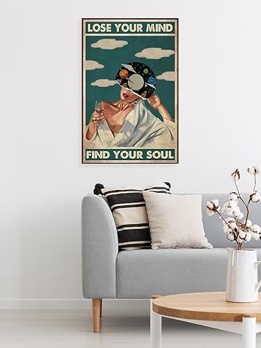 Miniatura 5 de Póster de moda con texto en inglés "Lose Your Mind Find Your Soul", arte inspirador para pared, arte abstracto estético para tomar una bebida,