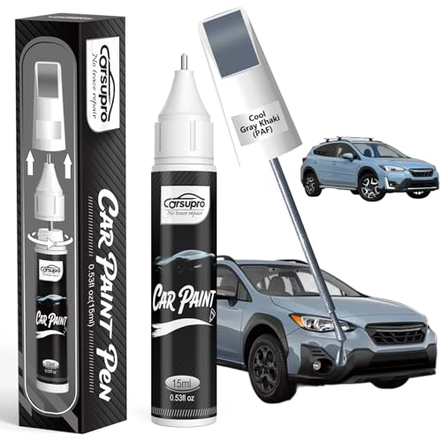 Cool Gray Khaki(PAF) for Subaru Touch Up Paint Pen, 2 in 1 Car Scratch Remover with Pen Tip and Brush, Precise Color Match for Car Paint Scratch Repair, Quickly and Easily Fix Chips and Nicks