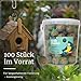 Erdtmanns Meisenknödel mit Netz 100 Stück im Eimer – Wildvogelfutter mit Getreideflocken & Sonnenblumenkernen – für Ganzjahresfütterung – geeignet für Meisen & Co. – wiederverwendbar