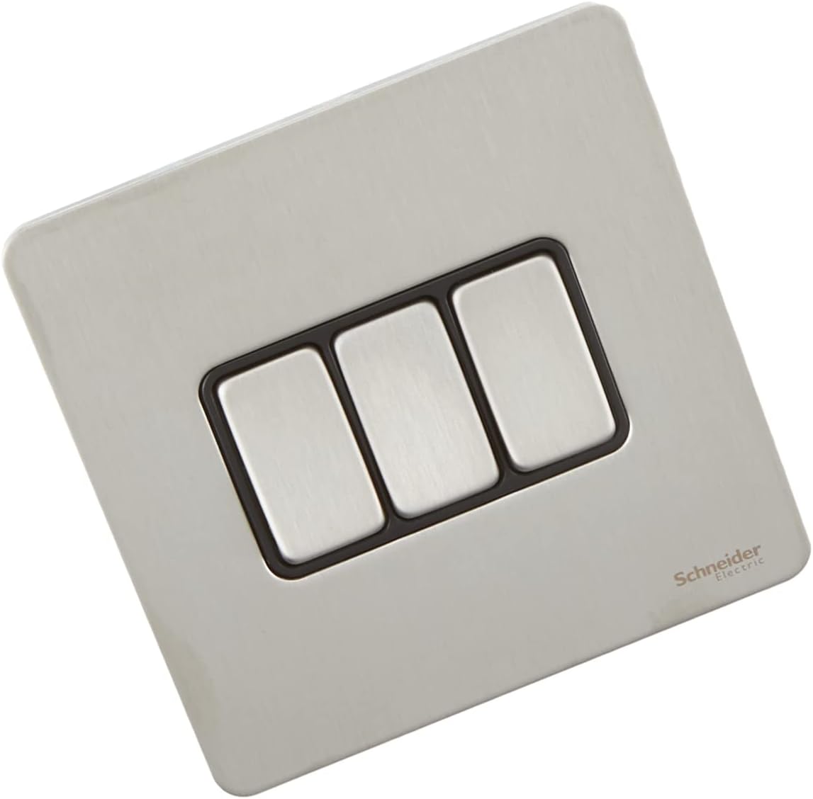Ultimate, 3 Gang, Two Way Switch, Stainless Steel, Ultimate Screwless flat plate - rocker plate switch - 3 gangs - stainless steel, GU1432BSS