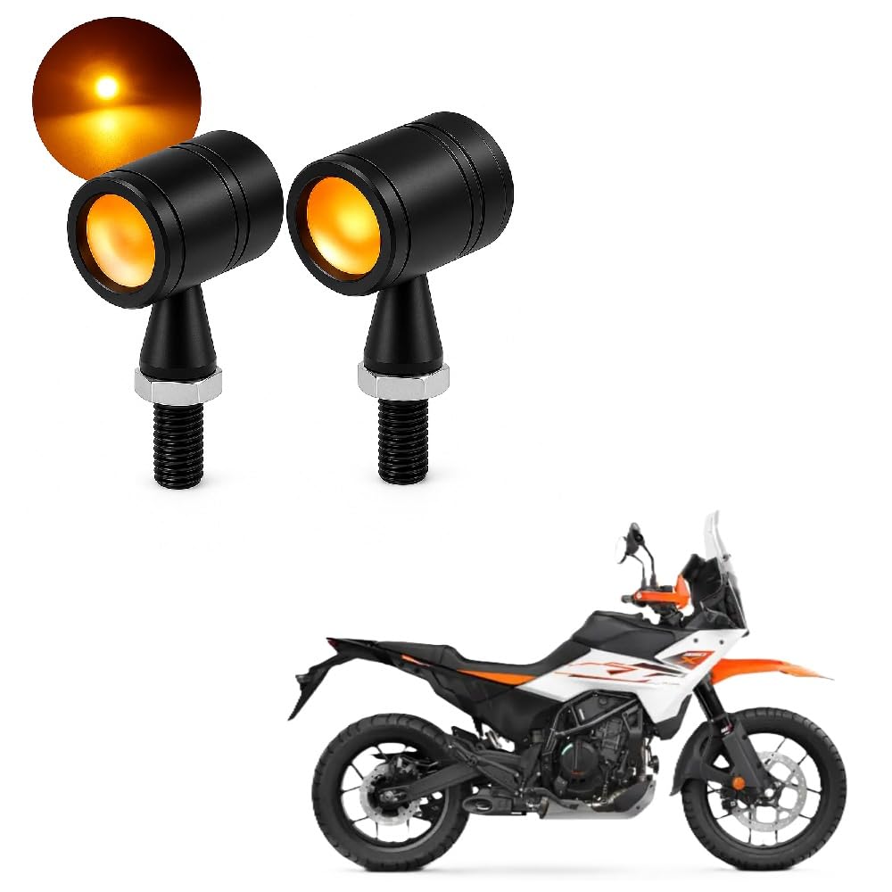 2Pcs Waterproof Motorcycle LED Fork Turn Signal Indicators ? Amber Light | for 390 Adventure X & Others Bike-picture-16