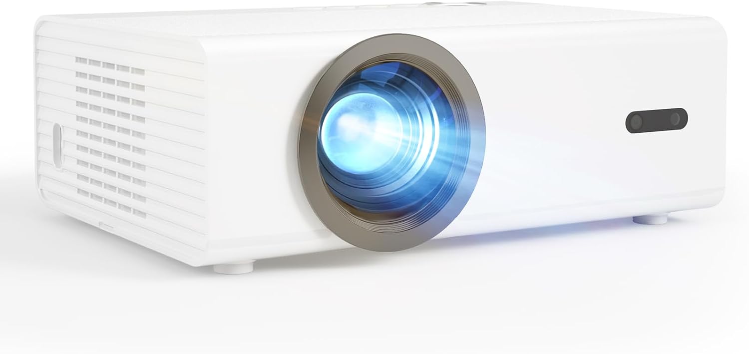 【Netflix Built-in & Native 1080P Projector】AKIYO Smart Projector with WiFi and Bluetooth, Auto Focus & Keystone Portable Outdoor Projector 4K Supported, Compatible with TV Stick Smartphone/HDMI/USB