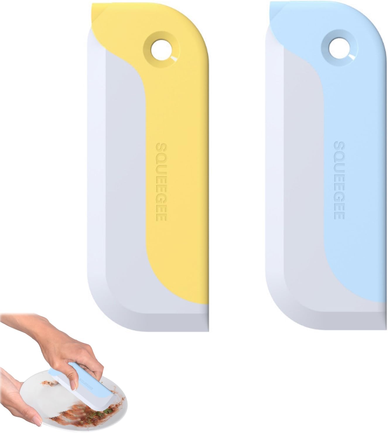 2 Pcs Creative Silicone Squeegee, Flexible Rubber Window and Glass Cleaner, Squeegee for Mirrors, Cars, Kitchen, and Bathroom Surfaces