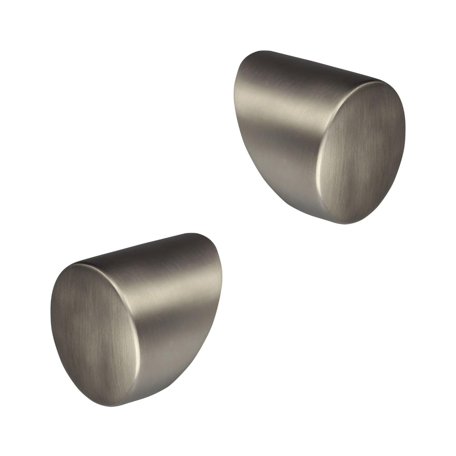 Jackson Woodturners Forge Handrail End Caps – for 45mm Diameter Round Mopstick Handrails, Pair – Stair Handrail Fittings with Screws (Brushed Nickel) — image 1