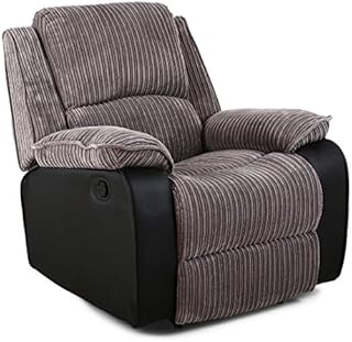 More4Homes POSTANA JUMBO CORD FABRIC RECLINER ARMCHAIR SOFA LOUNGE HOME RECLINING CHAIR (Grey)