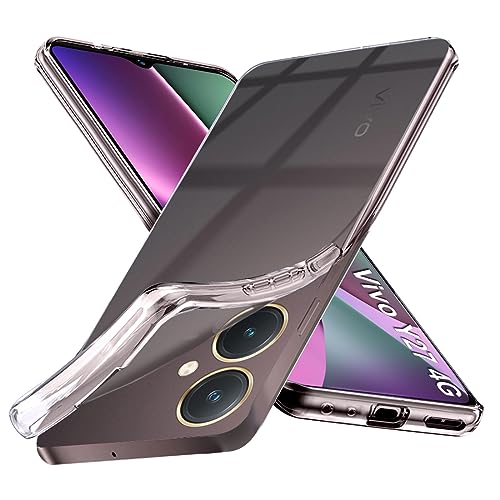 Image of Fashionury Crystal Clear Case for Vivo Y27 / Vivo Y27 2023 | Yellowing Resistance | Transparent TPU Silicone | Raised Camera Lips | Slim Transparent Cover