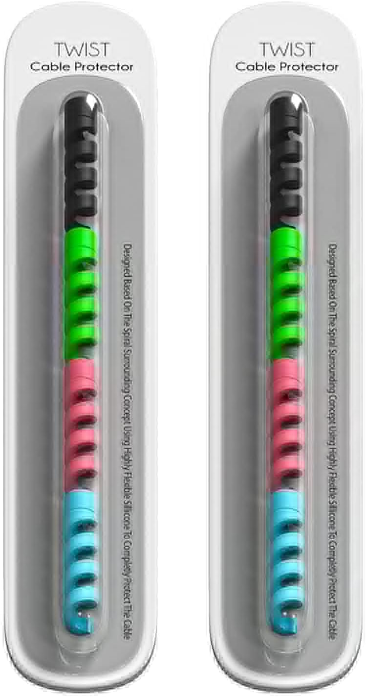Spiral Cable Protector For HTC Desire 816G 2015, HTC Desire XC, HTC Butterfly 2, HTC Desire 501, HTC Desire 600c, HTC Desire 310, HTC Salsa Cable Saver Charging Cord Protective Universal Earphones Cable Cover (8 Pieces -Pack 2, Mix Colour, A2)