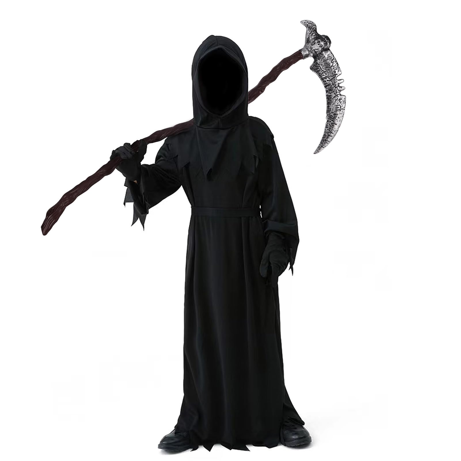 FIESTAS GUIRCA | Guadaña de Mentira para Disfraz (40 cm) - Accesorio para Halloween, Carnavales y Fiestas Temáticas - Bastón de Muerte, Grim Reaper, Segador - Adulto Infantil - Negro