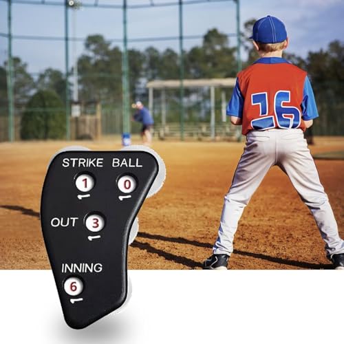 PurYupearl Black 4 Wheel Umpire Indicator, Umpire Counter Clicker, Umpire Clicker Umpire Gear, Baseball Clicker Outs Innings Balls and Strike Clicker for Softball, Referee Uniforms and Apparel