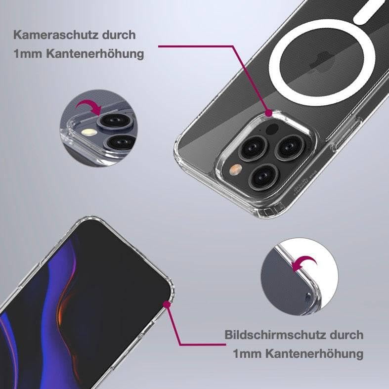 Coque de protection transparente avec œillets amovibles chaîne téléphone