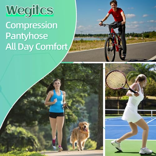 Image of 20 - 30mmHg Compression Pantyhose,1 Pair or 2 Pairs Comfortable Compression Leggings,Open Toe Design,Medical Waist High Compression Stockings for Edema, Varicose Veins, Swelling, Pregnant,Nurses, Athletes