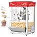 VEVOR Machine à Pop Corn de Comptoir, Éclateur de Maïs 800 W, Grand Bol en Inox 0,2 kg, 48 Tasses par Lot, avec Commande à 2 Boutons, Paroi en Verre, Porte PC, Pelle Doseuse et Cuillères, Rouge