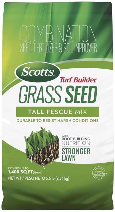 Scotts Turf Builder Tall Fescue Grass Sun or Shade Fertilizer/Seed/Soil Improver 5.6 lb