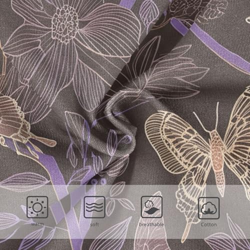 Toddler Underwear Custom 2t Cotton Panties Little Girl Fancy Underpants Briefs Vintage Butterfly Plants Purple3