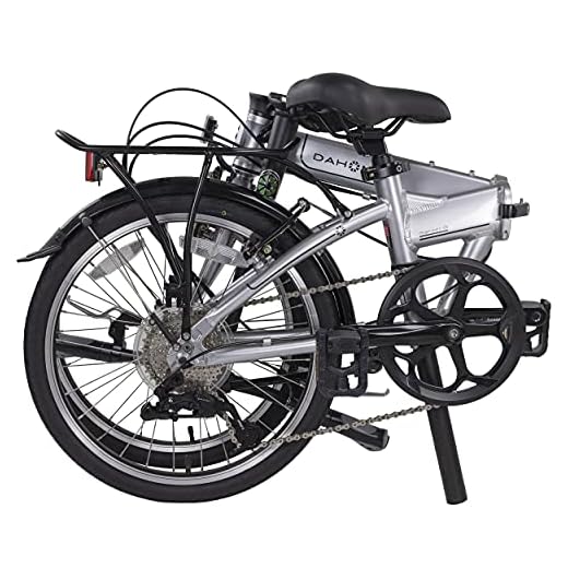 Dahon Mariner D8 Folding Bike, Lightweight Aluminum Frame; 8-Speed Gears; 20” Foldable Bicycle for Adults, Silver