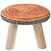 Homoyoyo Wooden Step Stool Solid Wood Stool Round Low Stool Cute Sofa Stool Ch-ildrens Chair Cartoon Tree Stump Shape Small Stool Wood Coffee Table Stool for Kids and Adult
