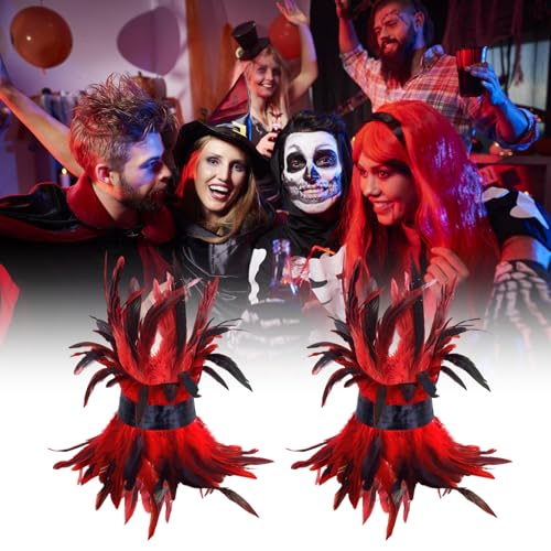 Tobillera de plumas para Halloween y fiestas de disfraces punk 6