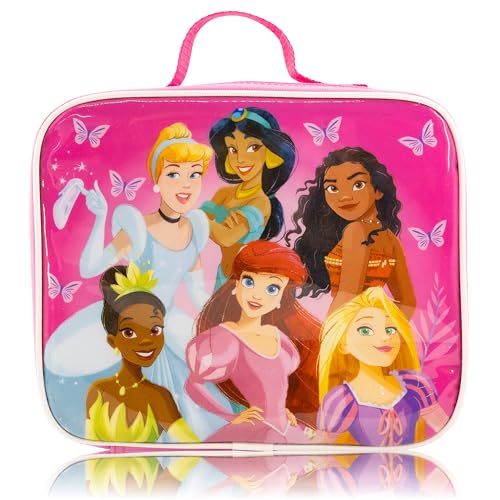 Disney Princess Lunch Box for Kids | Insulated Lunch Bag Lunch Box for Girls, Boys, Unisex, Toddlers| Disney Princess Pink Reusable Lunchbox