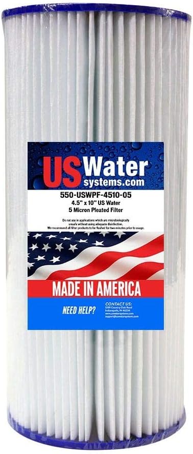 US Water Systems 4.5" x 9.75" Pleated Filter Cartridge 5 Micron - Made In The USA