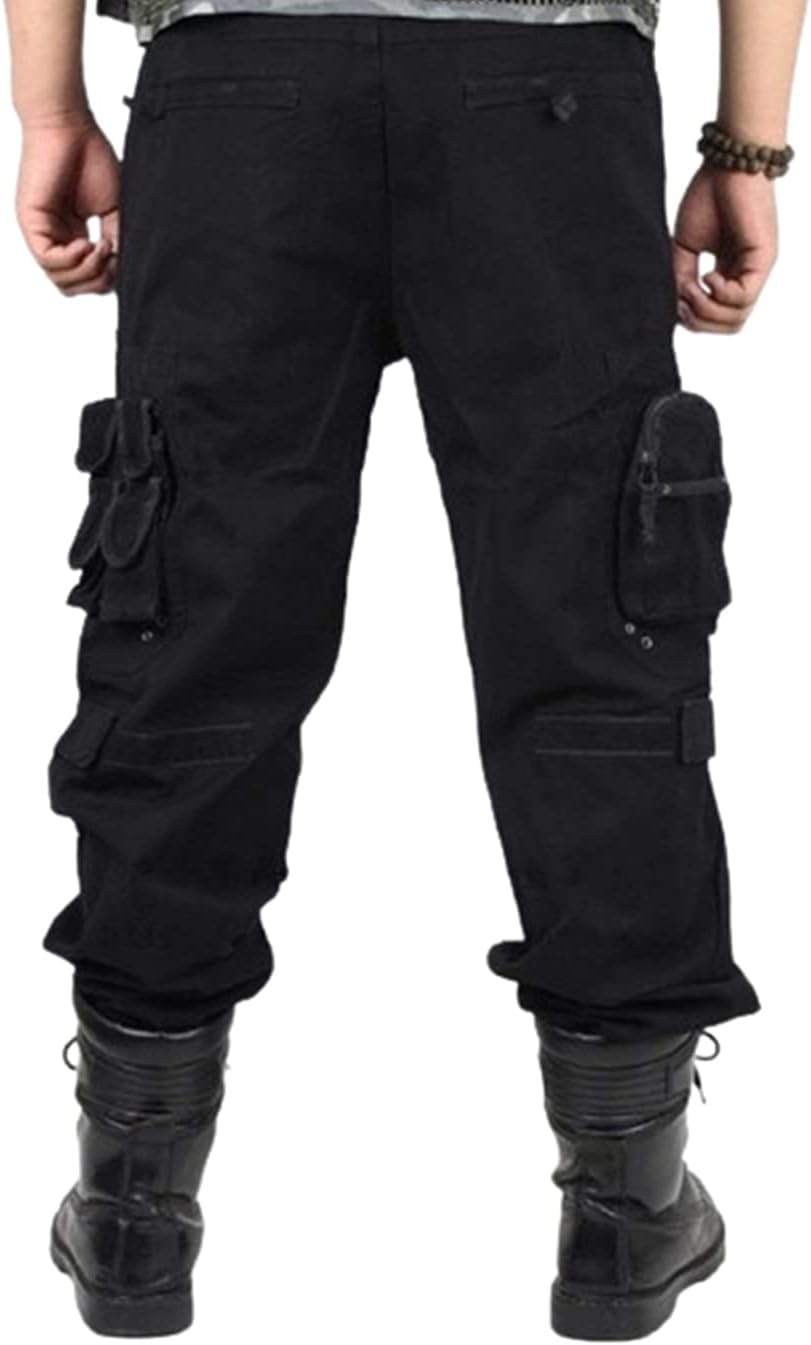 KEHAIOO Cargo Pants Overalls, Men's Army Tactical Pants, Military Work Many Pocket Combat Army Straight Trousers