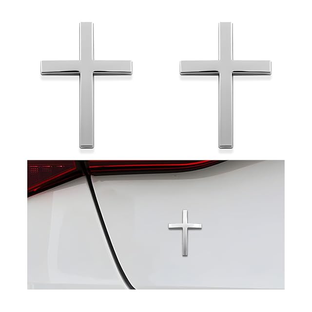 2PCS Metal Jesus Christ Cross Badge Stickers 2 5 1 8 Alloy 3D Individual Car Cross Sticker Self
